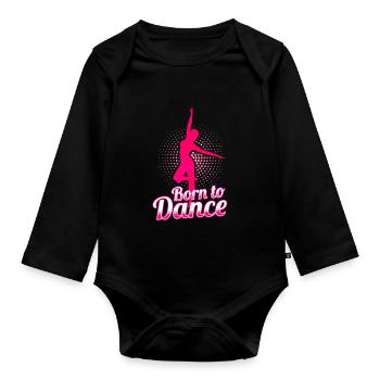 Dance - Organic Longsleeve Baby Bodysuit - black - Front