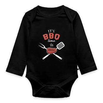 Viande BBQ Griller Homme Steak Porc - Body Bébé bio manches longues - noir - Devant