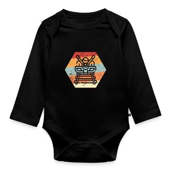Roller Coaster Amusement Park - Organic Longsleeve Baby Bodysuit - black - Front