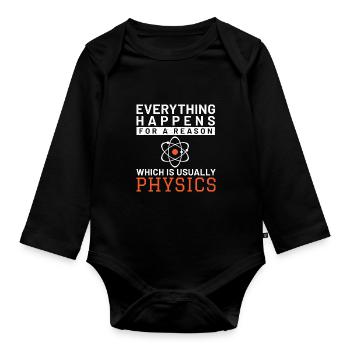 Science Scientist Science - Organic Longsleeve Baby Bodysuit - black - Front
