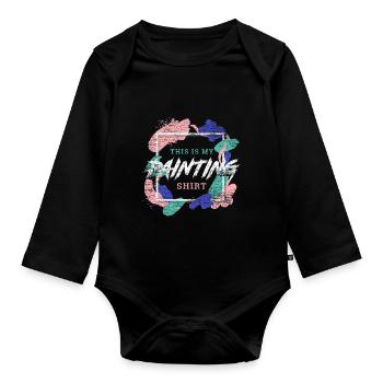 Maler - Baby Bio-Langarm-Body - Schwarz - Vorne