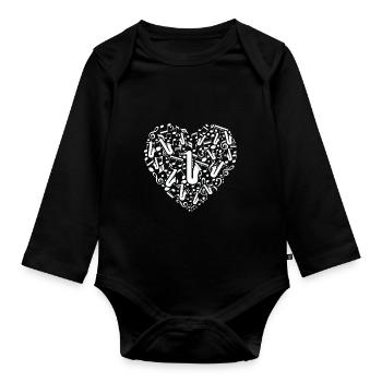 Saxophon - Baby Bio-Langarm-Body - Schwarz - Vorne