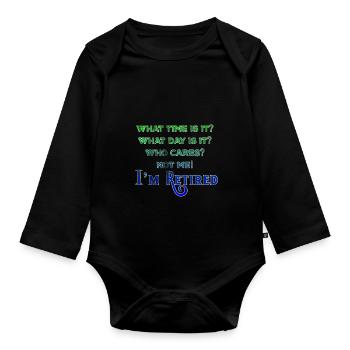 Rente Rentner - Baby Bio-Langarm-Body - Schwarz - Vorne