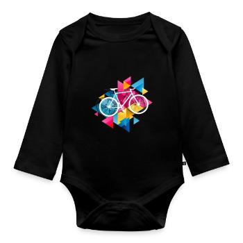 Passe-temps de conduite de vélo - Body Bébé bio manches longues - noir - Devant