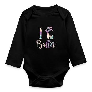 Ballett - Baby Bio-Langarm-Body - Schwarz - Vorne