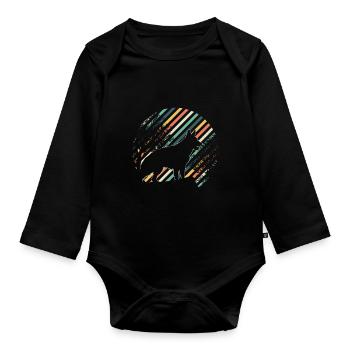German shepherd dog - Organic Longsleeve Baby Bodysuit - black - Front