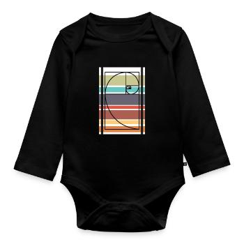 Fibonacci Mathe - Baby Bio-Langarm-Body - Schwarz - Vorne