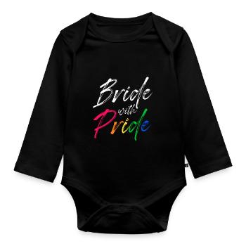 Mariée fiancée LGBT - Body Bébé bio manches longues - noir - Devant