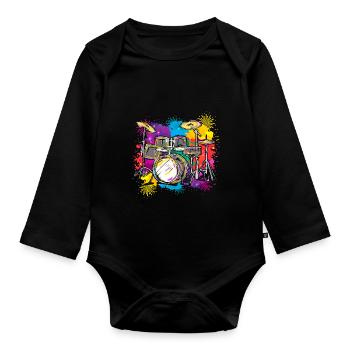 Percussion musical instrument - Organic Longsleeve Baby Bodysuit - black - Front