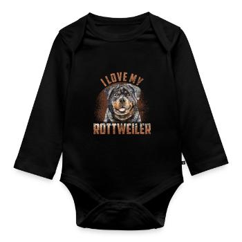 Rottweiler Passion - Organic Longsleeve Baby Bodysuit - black - Front