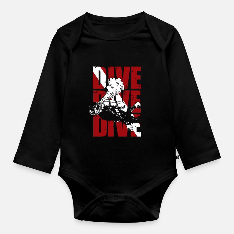 Plongée - Body Bébé bio manches longues - noir
