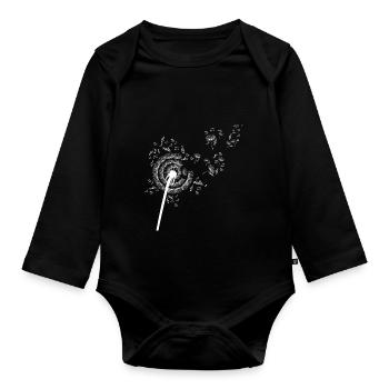 Violine Pusteblume - Baby Bio-Langarm-Body - Schwarz - Vorne