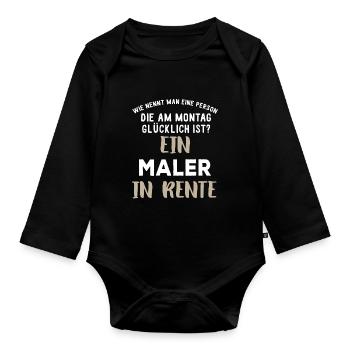 Maler Rentner Pension Rente Ren Maler Lackierer F - Baby Bio-Langarm-Body - Schwarz - Vorne