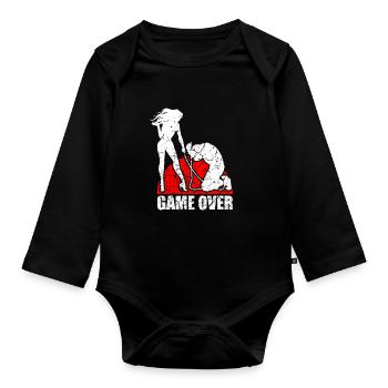 Fiançailles mariage célibataire célibataire - Body Bébé bio manches longues - noir - Devant