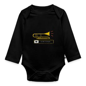 Trombone instrument - Organic Longsleeve Baby Bodysuit - black - Front