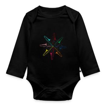 Trombone musical instrument - Organic Longsleeve Baby Bodysuit - black - Front