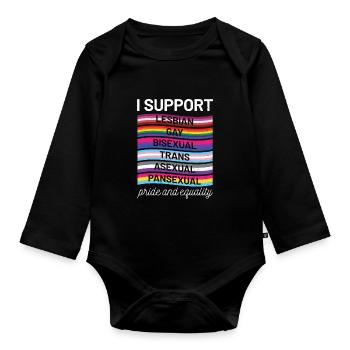 lgbt - Baby Bio-Langarm-Body - Schwarz - Vorne