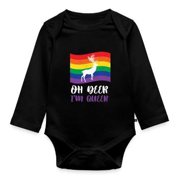 lgbt reh - Baby Bio-Langarm-Body - Schwarz - Vorne