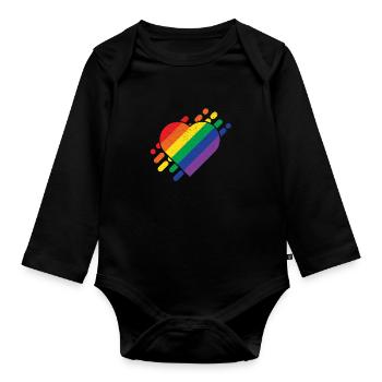 lgBT - Organic Longsleeve Baby Bodysuit - black - Front