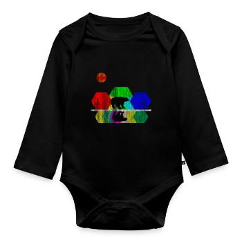 Honey badger wild animal - Organic Longsleeve Baby Bodysuit - black - Front