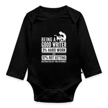 journaliste - Body Bébé bio manches longues - noir - Devant