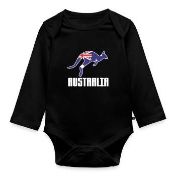 Australien - Baby Bio-Langarm-Body - Schwarz - Vorne