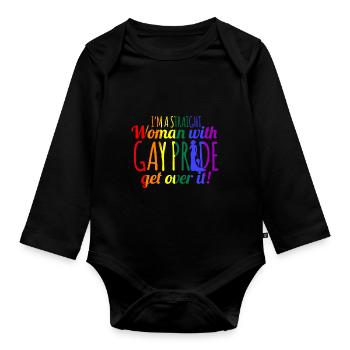lgBT - Organic Longsleeve Baby Bodysuit - black - Front