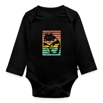 Hamster - Organic Longsleeve Baby Bodysuit - black - Front