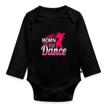 Born to Dance - Baby Bio-Langarm-Body - Schwarz - Vorne