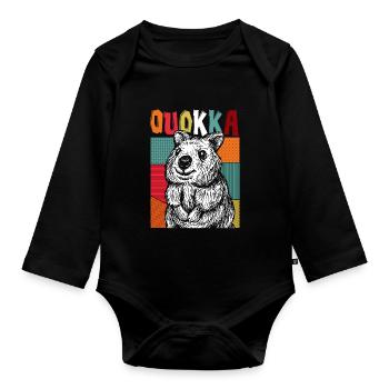 Quokka animal préféré - Body Bébé bio manches longues - noir - Devant