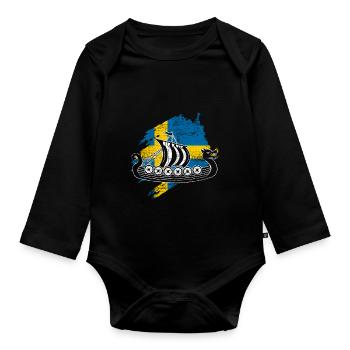 Schweden - Baby Bio-Langarm-Body - Schwarz - Vorne