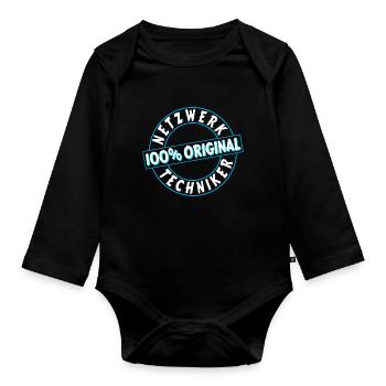 Netzwerktechniker Geschenk Geschenkidee Netzwerke - Baby Bio-Langarm-Body - Schwarz - Vorne