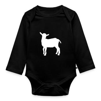 chèvre - Body Bébé bio manches longues - noir - Devant