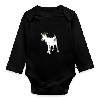 Chance de chèvre - Body Bébé bio manches longues - noir - Devant