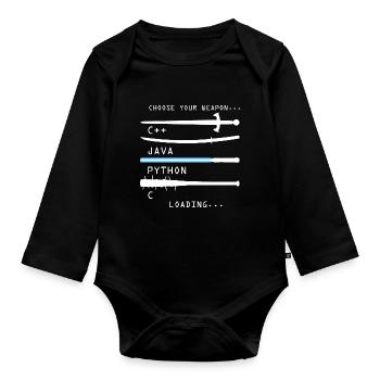 Programmieren - Baby Bio-Langarm-Body - Schwarz - Vorne