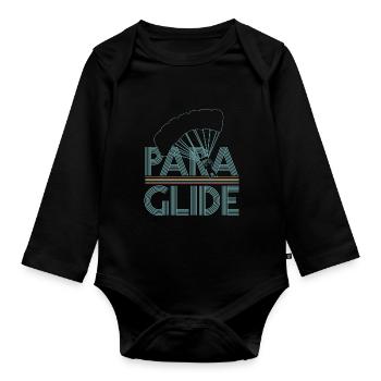 Paragliding - Baby Bio-Langarm-Body - Schwarz - Vorne