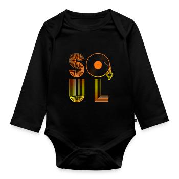Musique soul - Body Bébé bio manches longues - noir - Devant