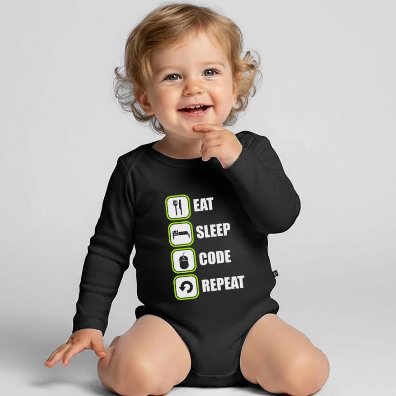 Programmeur Programmeur Code de programmation Body Bébé bio manches longues