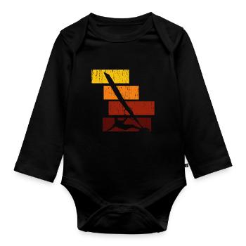 Chemise colorée - Body Bébé bio manches longues - noir - Devant