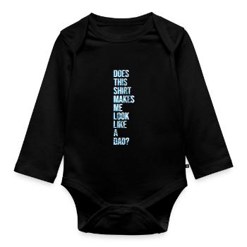 Pregnancy dad - Organic Longsleeve Baby Bodysuit - black - Front