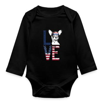 Chihuahua - Body Bébé bio manches longues - noir - Devant