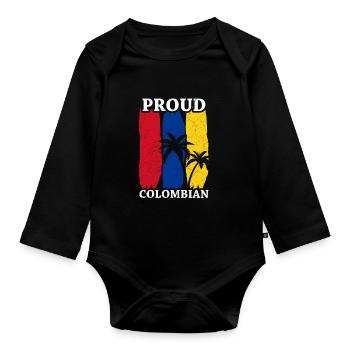 Colombie Colombie Drapeau drapeau - Body Bébé bio manches longues - noir - Devant