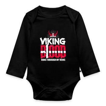 Dane Dänin Denmark Vikings - Body Bébé bio manches longues - noir - Devant