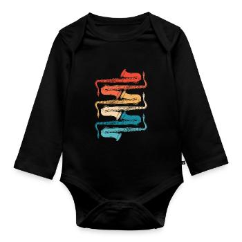 Saxophon - Baby Bio-Langarm-Body - Schwarz - Vorne