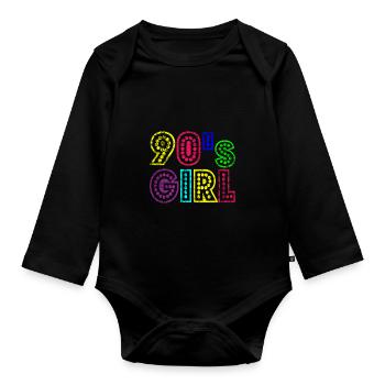 Fille des années 90 - Body Bébé bio manches longues - noir - Devant