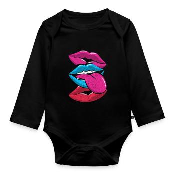 Années 90 - Body Bébé bio manches longues - noir - Devant