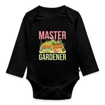 Gardener Master Gardener - Organic Longsleeve Baby Bodysuit - black - Front