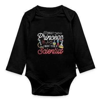 Science Princesse - Body Bébé bio manches longues - noir - Devant