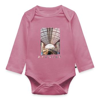 | Anvers Gare centrale - Body Bébé bio manches longues - mauve - Devant