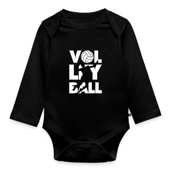 volleyball - Organic Longsleeve Baby Bodysuit - black - Front